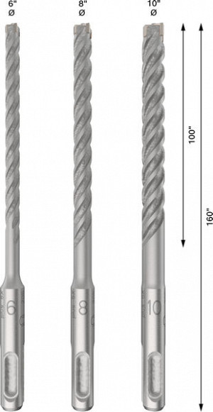 Komplet udarnih svedrov PRO SDS plus-5X, 6/8/10 mm, 3 kosi