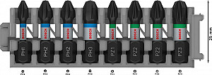 Komplet vijačnih nastavkov PRO Impact, PH1; PH2 (x 2); PH3; PZ1; PZ2 (x 2); PZ3, 25 mm, 8 kosov