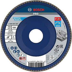Lamelna brusna plošča PRO X571, 115 mm, G120