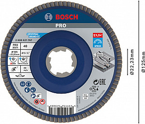 Lamelna brusna plošča PRO X571, 125 mm, G40, X-Lock