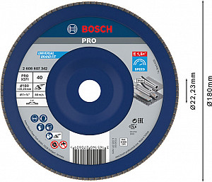 Lamelna brusna plošča PRO X571, 180 mm, G40