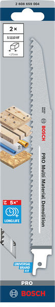 List PRO Multi Material Demolition S1110VF, 1,6 x 22 x 225 mm, 2 kosa
