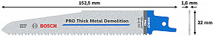 List PRO Thick Metal Demolition S930CF, 1,6 x 22 x 150 mm, 5 kosov