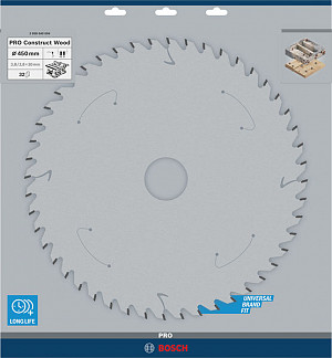 List za krožno žago PRO Construct Wood, 450 x 3,8 x 30 mm