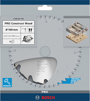 List za krožno žago PRO Construct Wood, 150 x 2,4 x 20 mm
