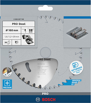 List za krožno žago PRO Steel cordless, 160 x 1,6 x 20 mm