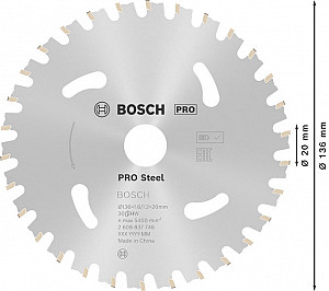 List za krožno žago PRO Steel cordless, 136 x 1,6 x 20 mm