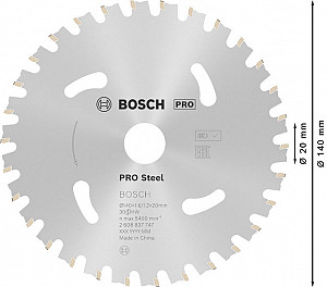 List za krožno žago PRO Steel cordless, 140 x 1,6 x 20 mm