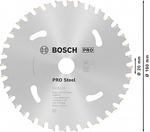 List za krožno žago PRO Steel cordless, 160 x 1,6 x 20 mm