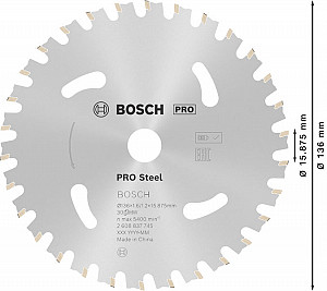 List za krožno žago PRO Steel cordless, 136 x 1,6 x 15,875 mm