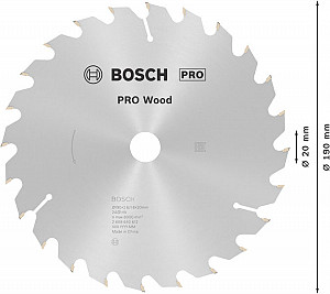List za krožno žago PRO Wood, 190 x 2,6 x 20 mm, T24