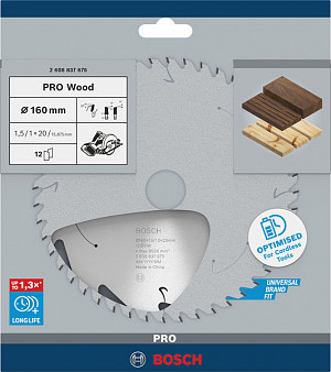 List za krožno žago PRO Wood cordless, 160 x 1,5 x 20 mm, T12