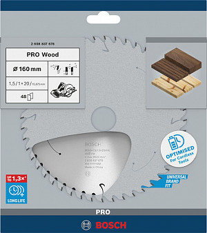 List za krožno žago PRO Wood cordless, 160 x 1,5 x 20 mm, T48