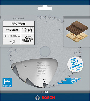 List za krožno žago PRO Wood cordless, 165 x 1,5 x 15.875 mm, T12