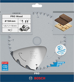 List za krožno žago PRO Wood cordless, 184 x 1,6 x 16 mm, T16