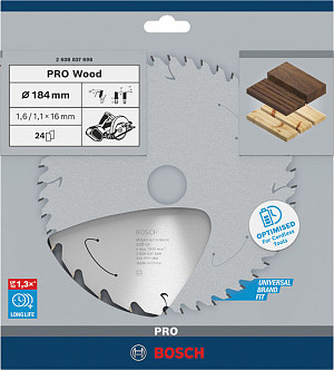 List za krožno žago PRO Wood cordless, 184 x 1,6 x 16 mm, T24