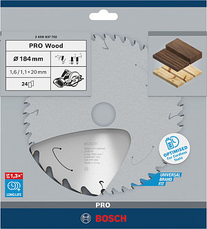 List za krožno žago PRO Wood cordless, 184 x 1,6 x 20 mm, T24