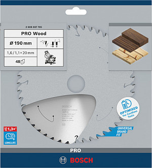 List za krožno žago PRO Wood cordless, 190 x 1,6 x 20 mm, T48