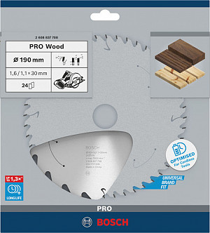 List za krožno žago PRO Wood cordless, 190 x 1,6 x 30 mm, T24