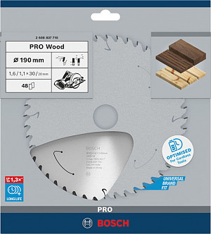 List za krožno žago PRO Wood cordless, 190 x 1,6 x 30 mm, T48