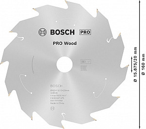 List za krožno žago PRO Wood cordless, 160 x 1,5 x 20 mm, T12
