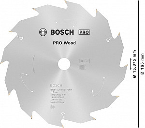 List za krožno žago PRO Wood cordless, 165 x 1,5 x 15.875 mm, T12