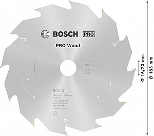 List za krožno žago PRO Wood cordless, 165 x 1,5 x 20 mm, T12