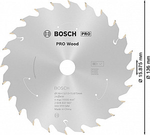 List za krožno žago PRO Wood cordless, 136 x 1,5 x 15,875 mm