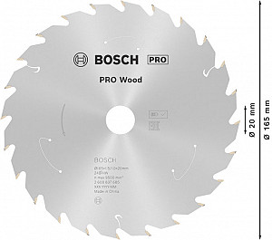 List za krožno žago PRO Wood cordless, 165 x 1,5 x 20 mm, T24