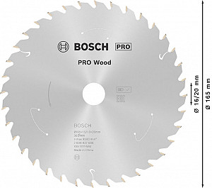 List za krožno žago PRO Wood cordless, 165 x 1,5 x 20 mm, T36