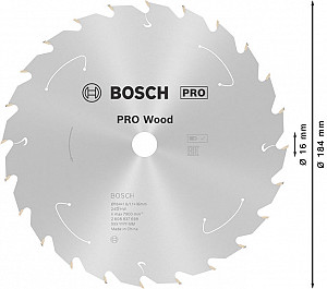 List za krožno žago PRO Wood cordless, 184 x 1,6 x 16 mm, T24