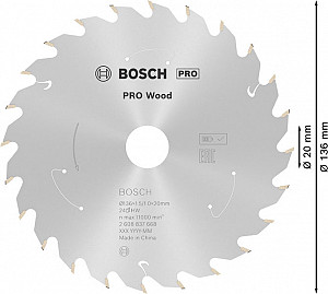 List za krožno žago PRO Wood cordless, 136 x 1,5 x 20 mm