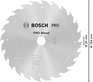List za krožno žago PRO Wood cordless, 184 x 1,6 x 20 mm, T24