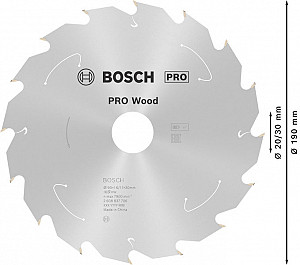 List za krožno žago PRO Wood cordless, 190 x 1,6 x 30 mm, T16