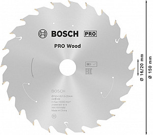 List za krožno žago PRO Wood cordless, 150 x 1,6 x 20 mm, T24