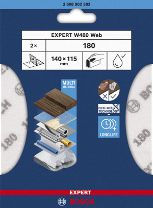List za ročno brušenje EXPERT W480 Web 1/4, 115 x 140 mm, G180