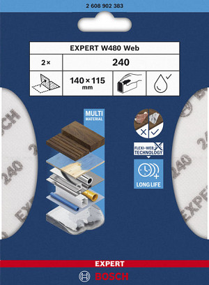 List za ročno brušenje EXPERT W480 Web 1/4, 115 x 140 mm, G240
