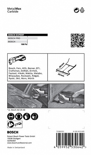 List za večnamenska orodja EXPERT MetalMax AIZ 20 AIT, 40 x 20 mm