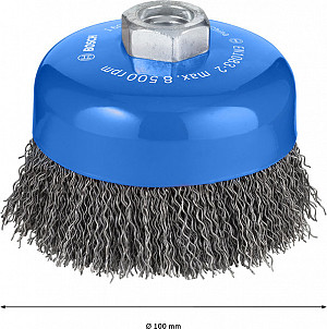 Lončasta žična ščetka PRO Metal clean, 100 x 0,5 mm, navoj