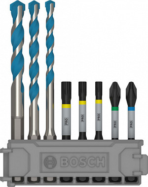 Mešani 8-delni komplet s svedri PRO Impact Set in škatlo Pick and Click, PH2 x 50 mm, PZ2 x 50 mm, T20 x 50 mm, T25 x 50 mm, T30 x 50 mm, MC 5/6/8 x 50 mm