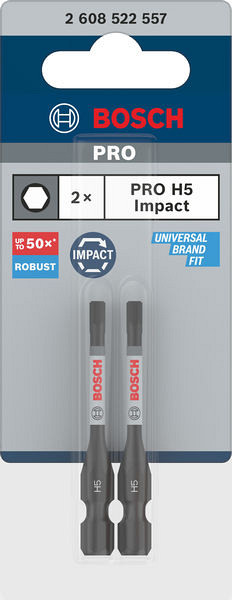 Nastavek PRO Hex Impact, H5, 55 mm, 2 kosa