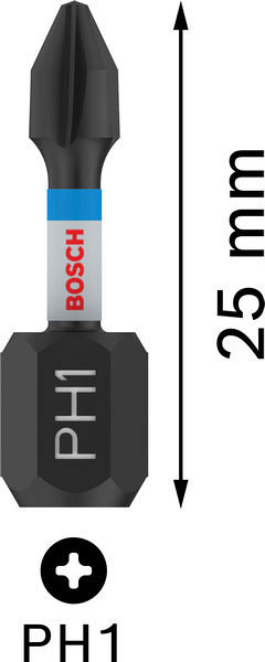 Nastavek PRO Phillips Impact, PH1, 25 mm, 2 kosa