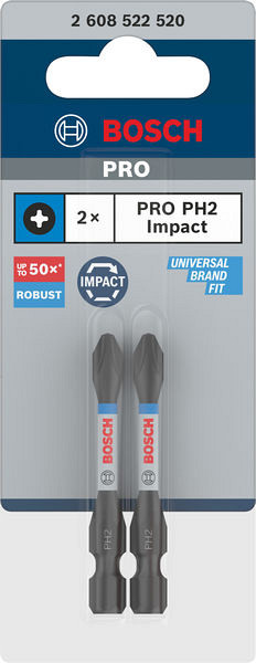 Nastavek PRO Phillips Impact, PH2, 55 mm, 2 kosa