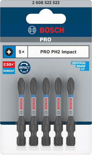 Nastavek PRO Phillips Impact, PH2, 55 mm, 5 kosov