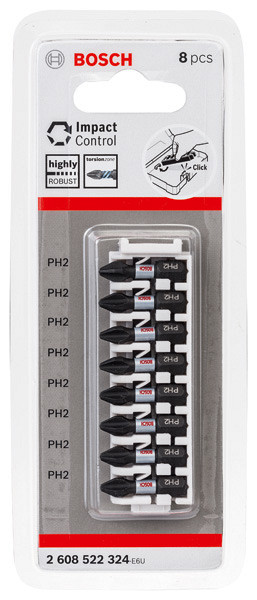 Nastavek PRO Phillips Impact, PH2, 25 mm, 8 kosov