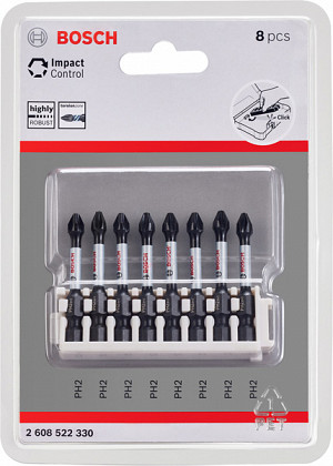 Nastavek PRO Phillips Impact, PH2, 55 mm, 8 kosov