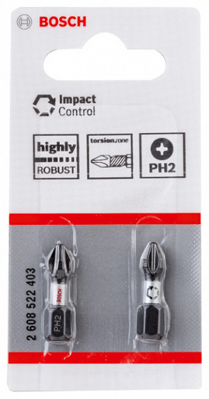 Nastavek PRO Phillips Impact, PH2, 25 mm, 2 kosa