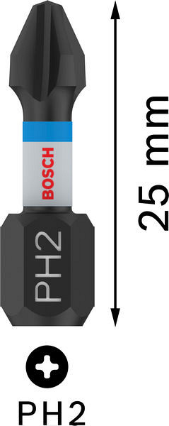 Nastavek PRO Phillips Impact, PH2, 25 mm, 2 kosa