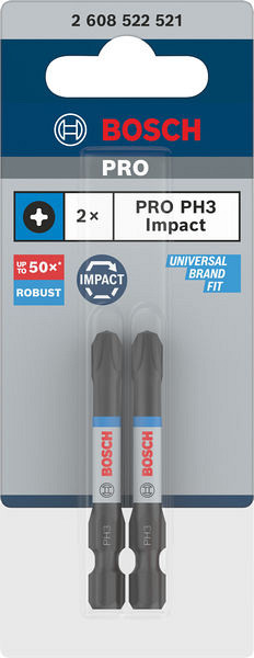 Nastavek PRO Phillips Impact, PH3, 55 mm, 2 kosov