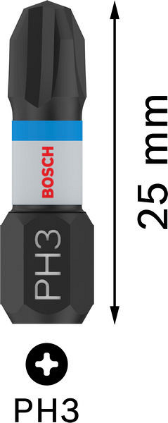 Nastavek PRO Phillips Impact, PH3, 25 mm, 2 kosov